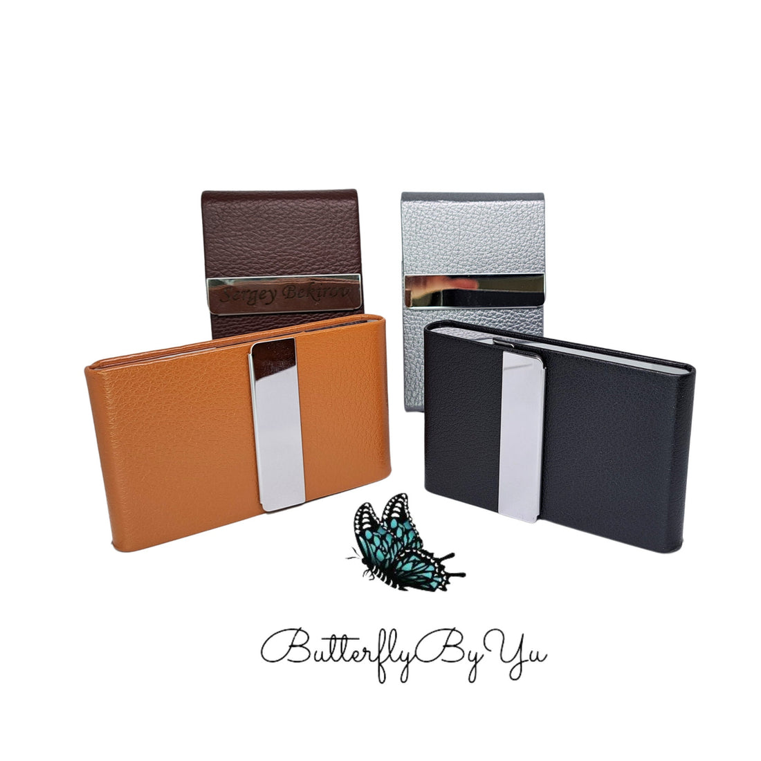 Personalized BUSINESS CARD HOLDER Stand Case Custom Engraved Office Birthday Gifts for Men Him Boyfriend Boss