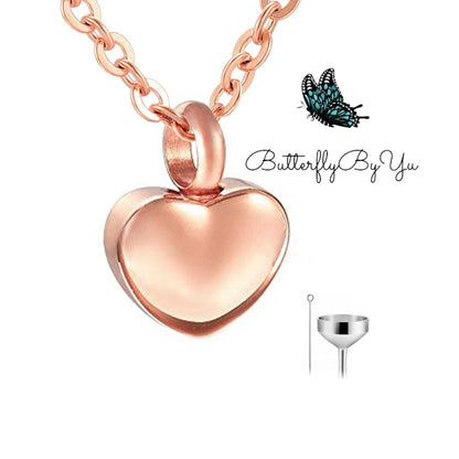 Heart Urn Pendant Necklace Custom Engraved - Cremation Memorial Jewelry - Urn for Human Ashes - Dog Ashes Pet Loss Gift