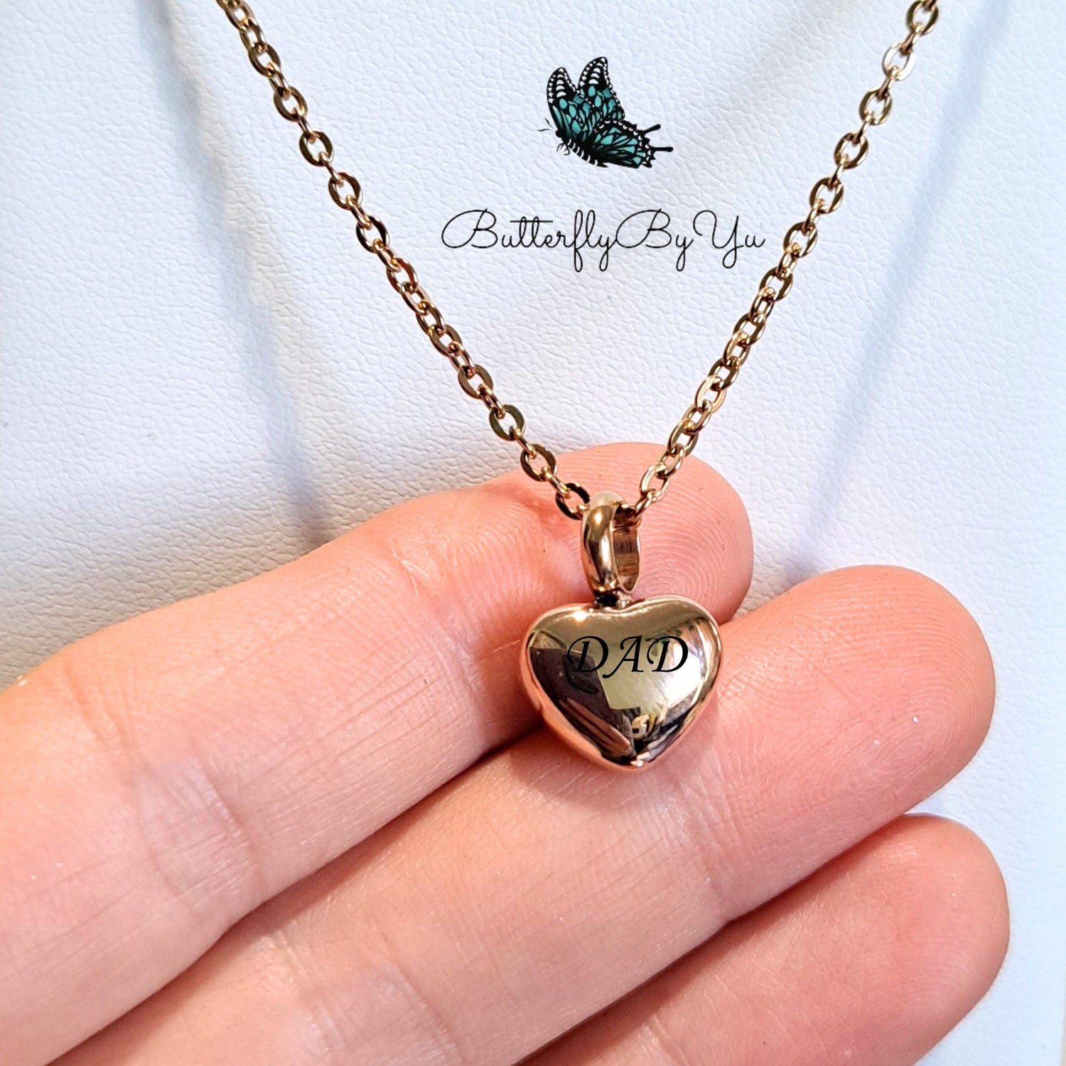 Heart Urn Pendant Necklace Custom Engraved - Cremation Memorial Jewelry - Urn for Human Ashes - Dog Ashes Pet Loss Gift