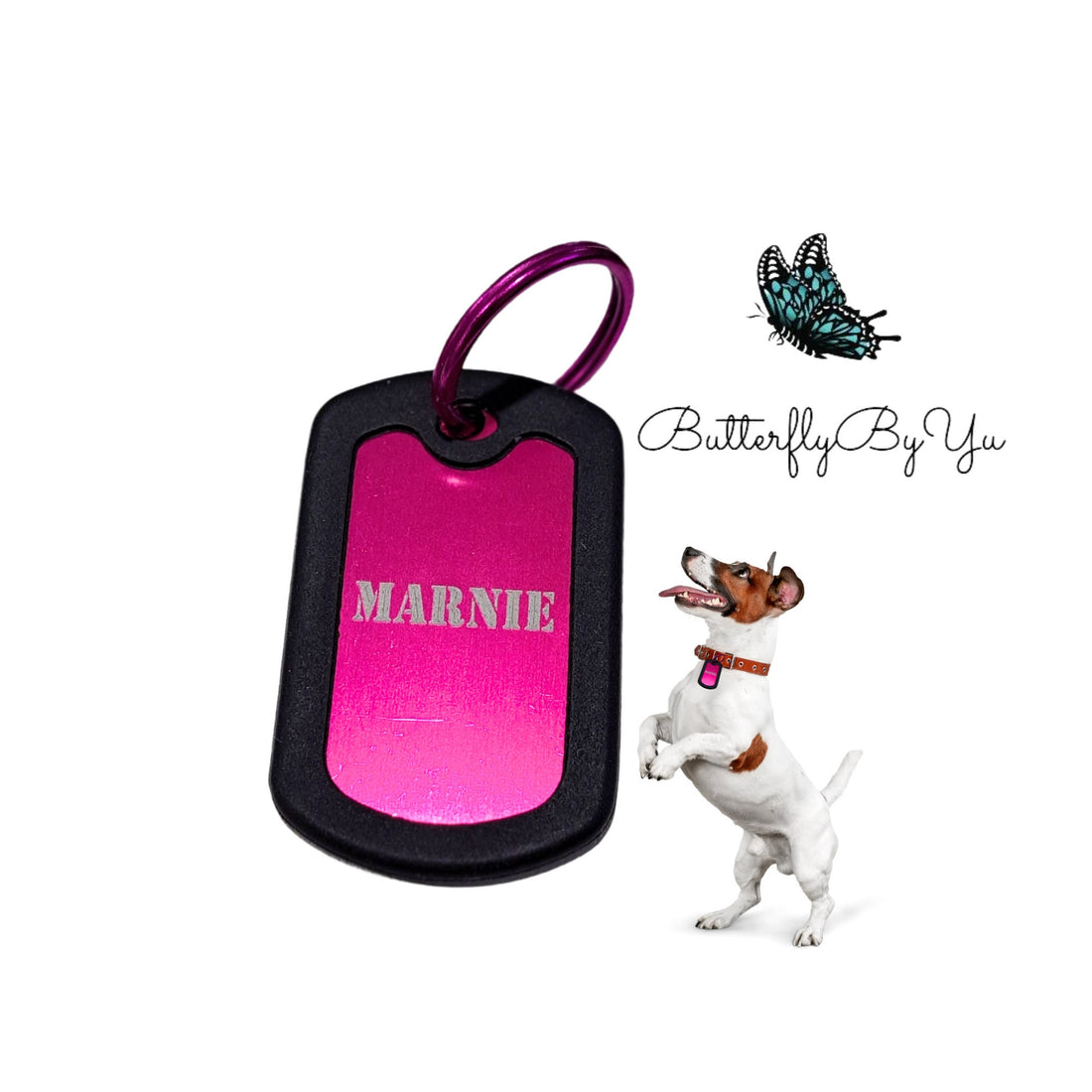 Dog ID Tags for Dogs, Pet ID Tag, Dog name tags, Custom pet tags, Dog collar tags, Military style, tough and quiet