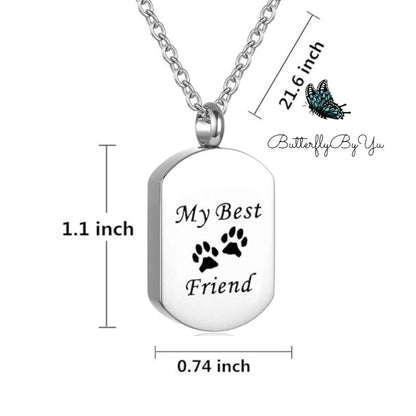 Custom Cremation Jewelry Stainless Steel Dog Paw Ash Urn Pendant Necklace